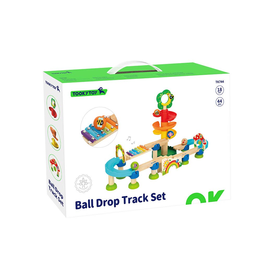 Wooden ball drop track set