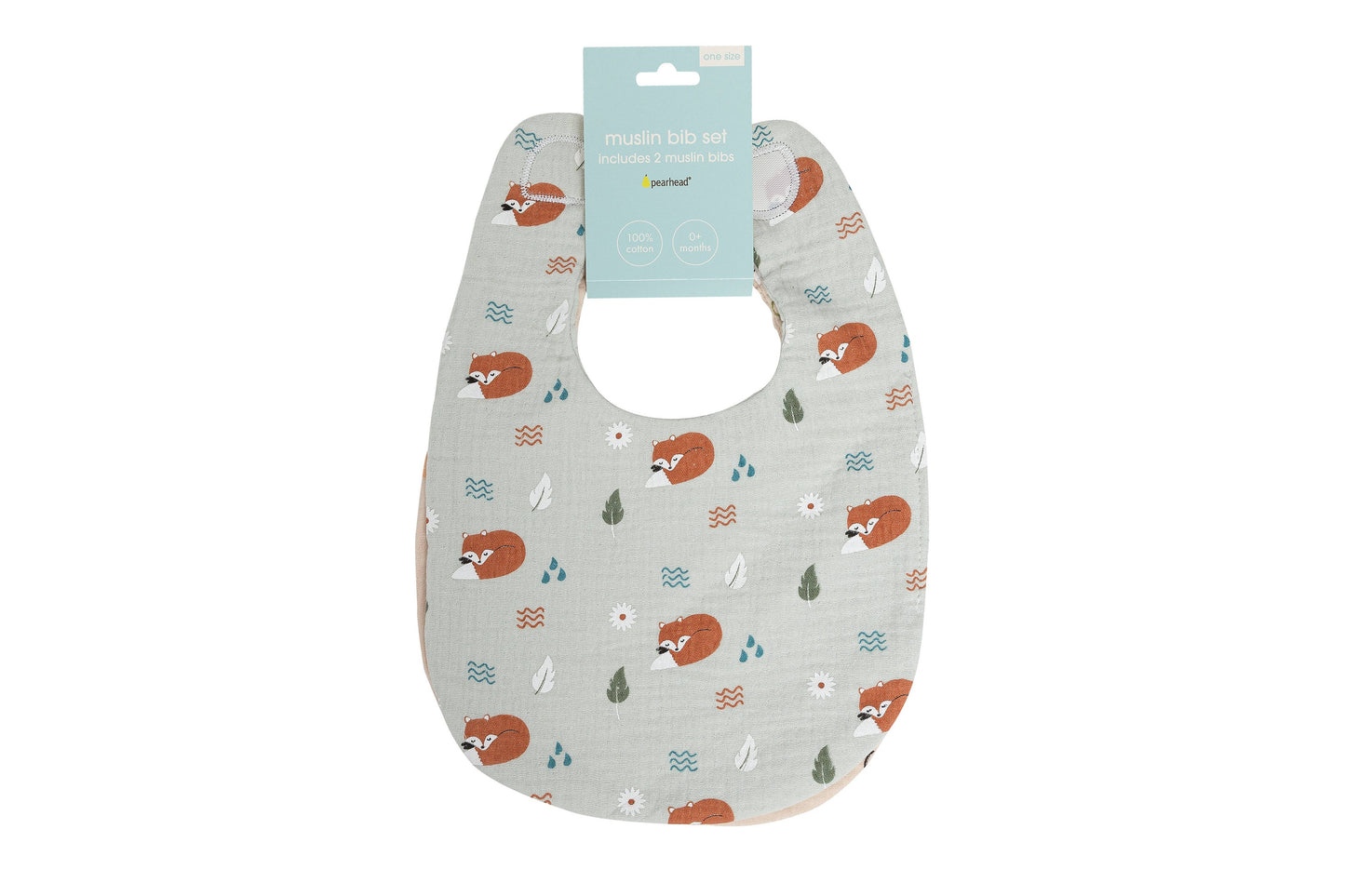 Baby Bib Set, Woodland Muslin Cotton, Set Of 2