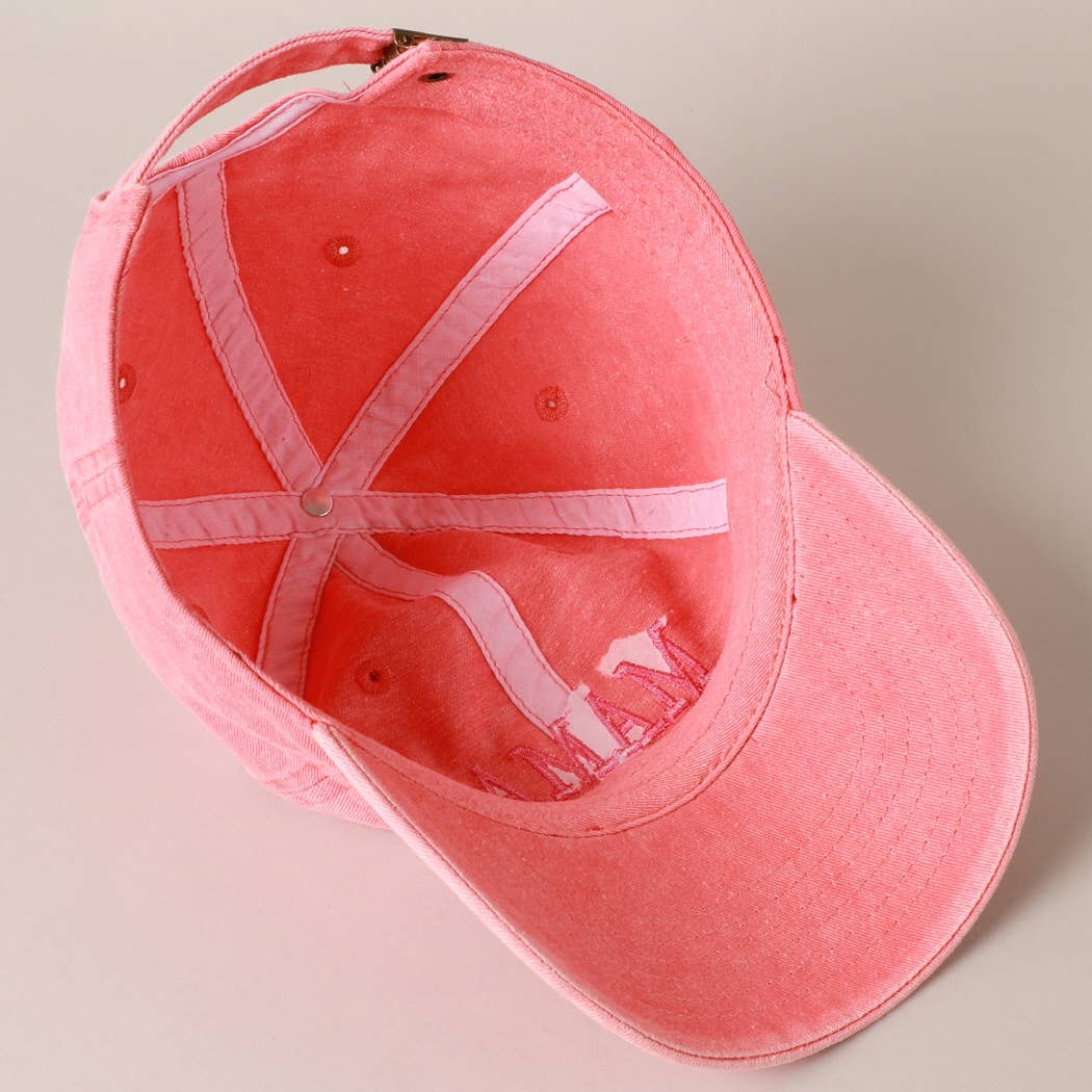 MAMA Embroidered Cotton Baseball Cap: ONE SIZE / SAND