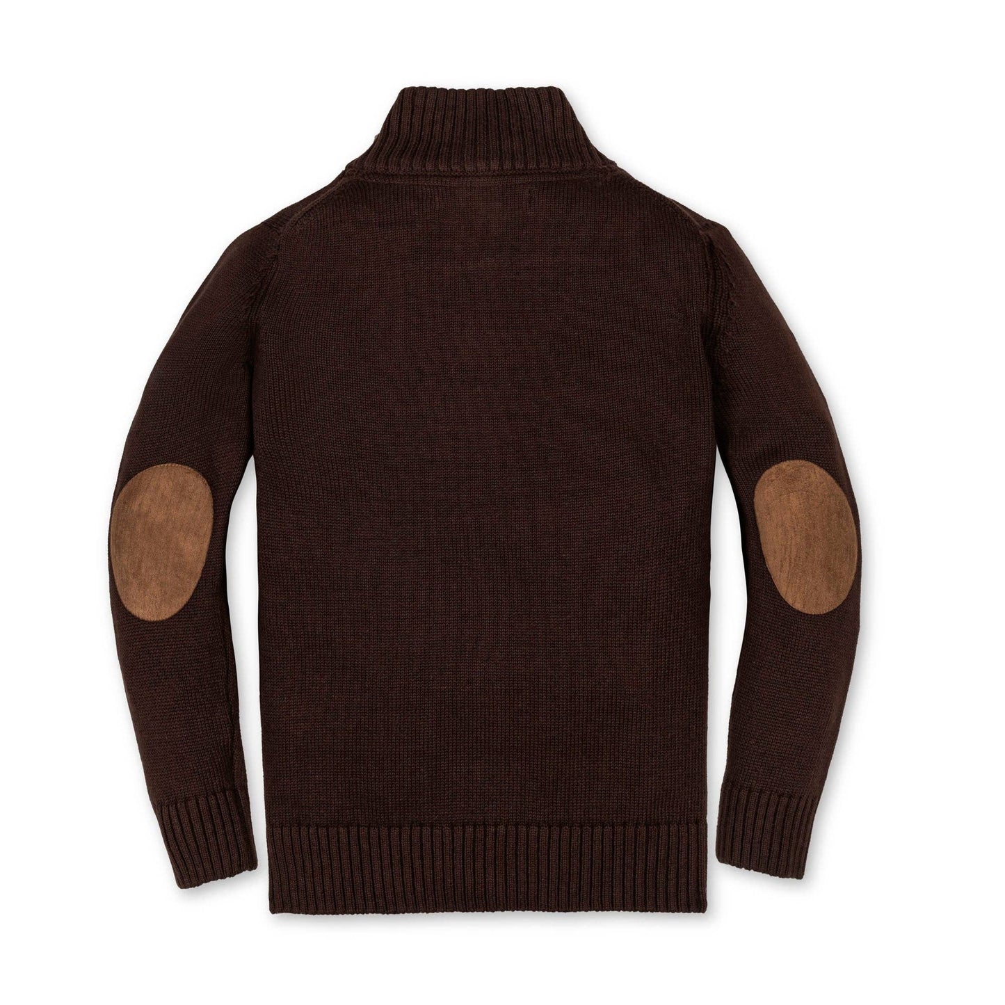 Organic Half Zip Sweater with Elbow Patches {Chocolate}