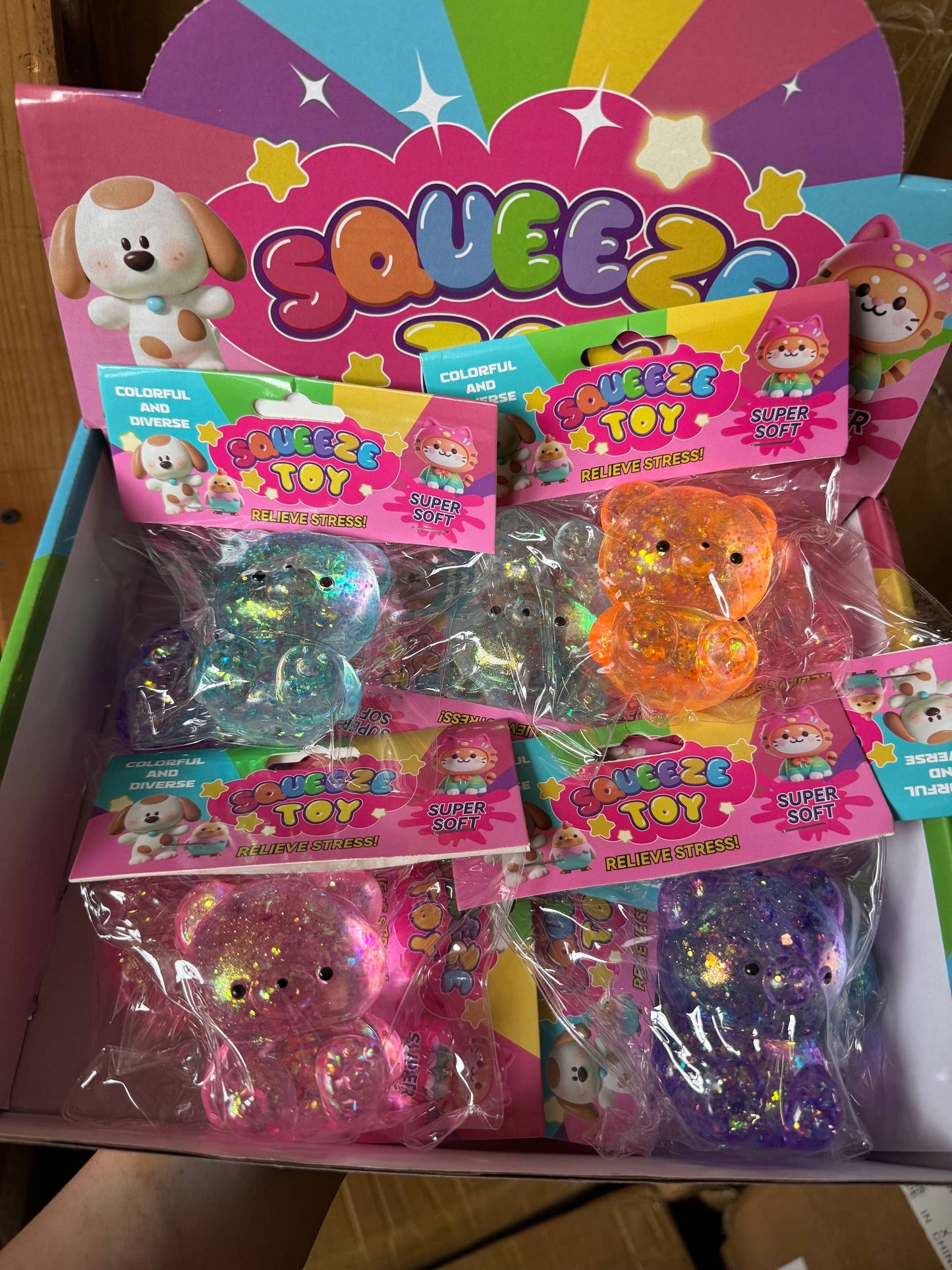 Sugar Squishy Bears Glitter | 12/pk | Mixed Color