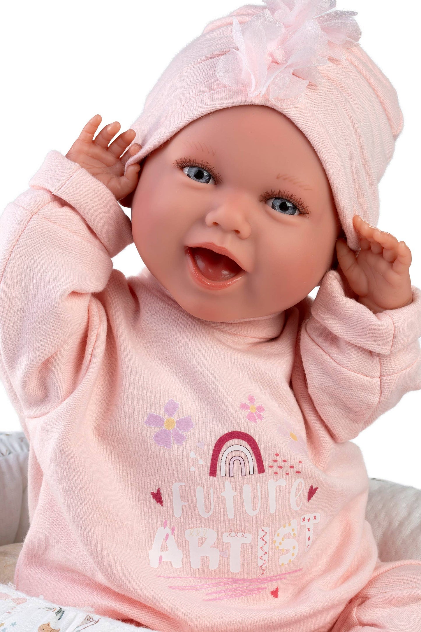 16.5" Articulated Newborn Doll Mimi with Bed Cushion