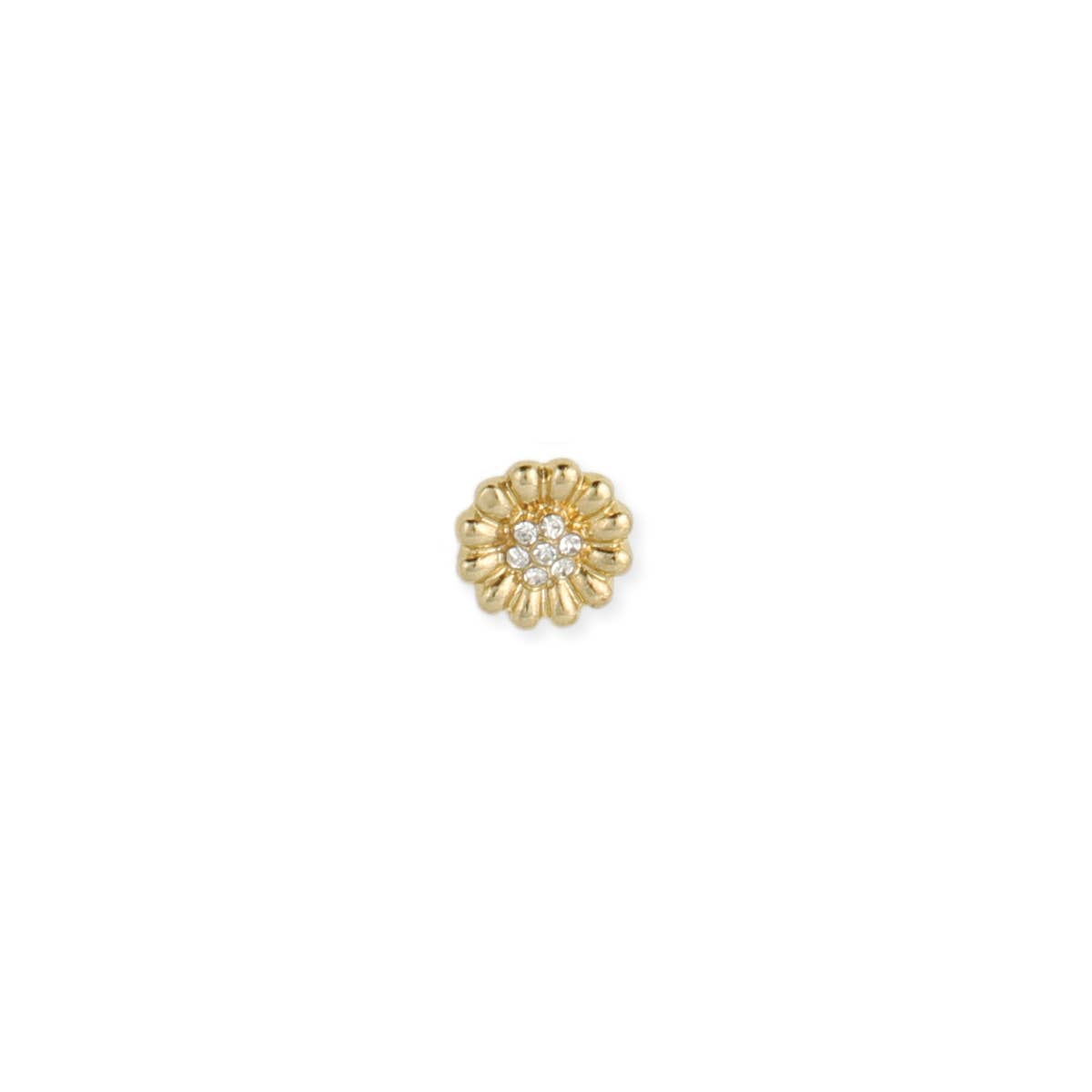 Literary Quotes Gold Crystal Flower Post Earrings