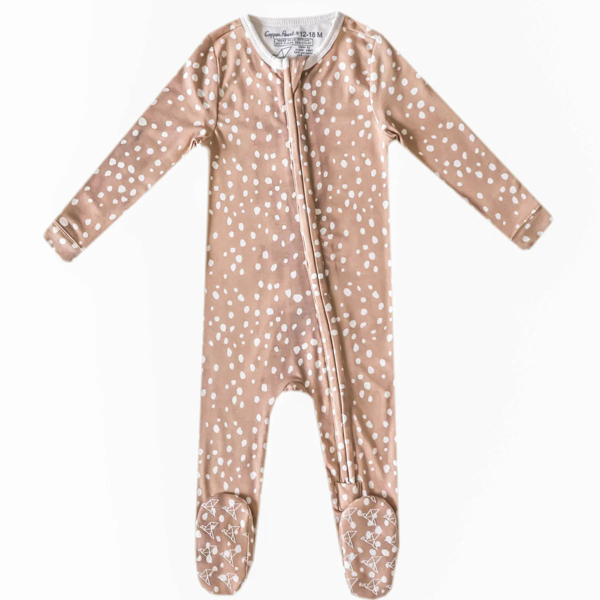 Fawn Zip-Up Footie Pajama