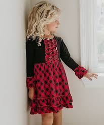 Girls Buffalo Plaid Holiday Dress