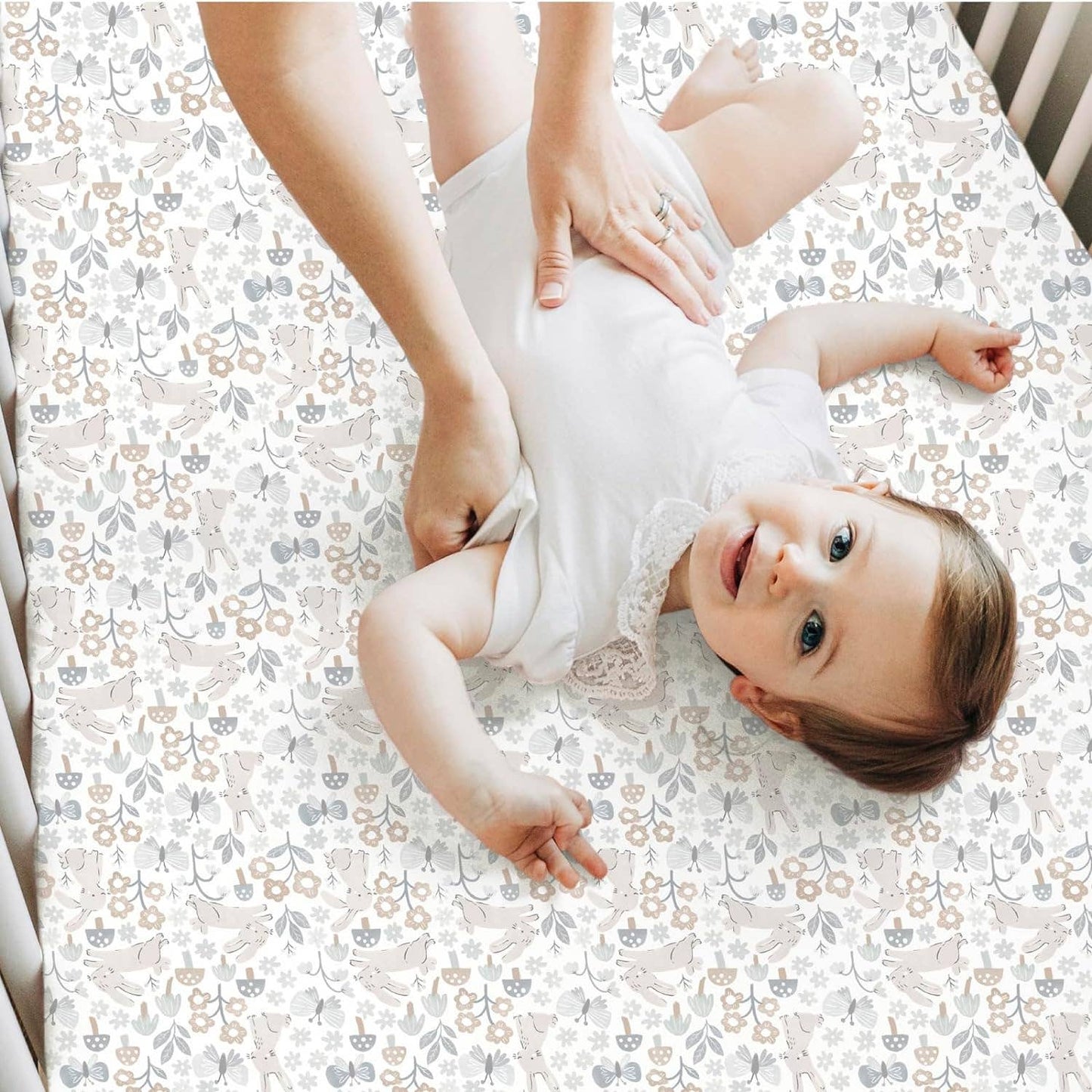KeaBabies 2-Pack Isla Fitted Crib Sheet-Prairie