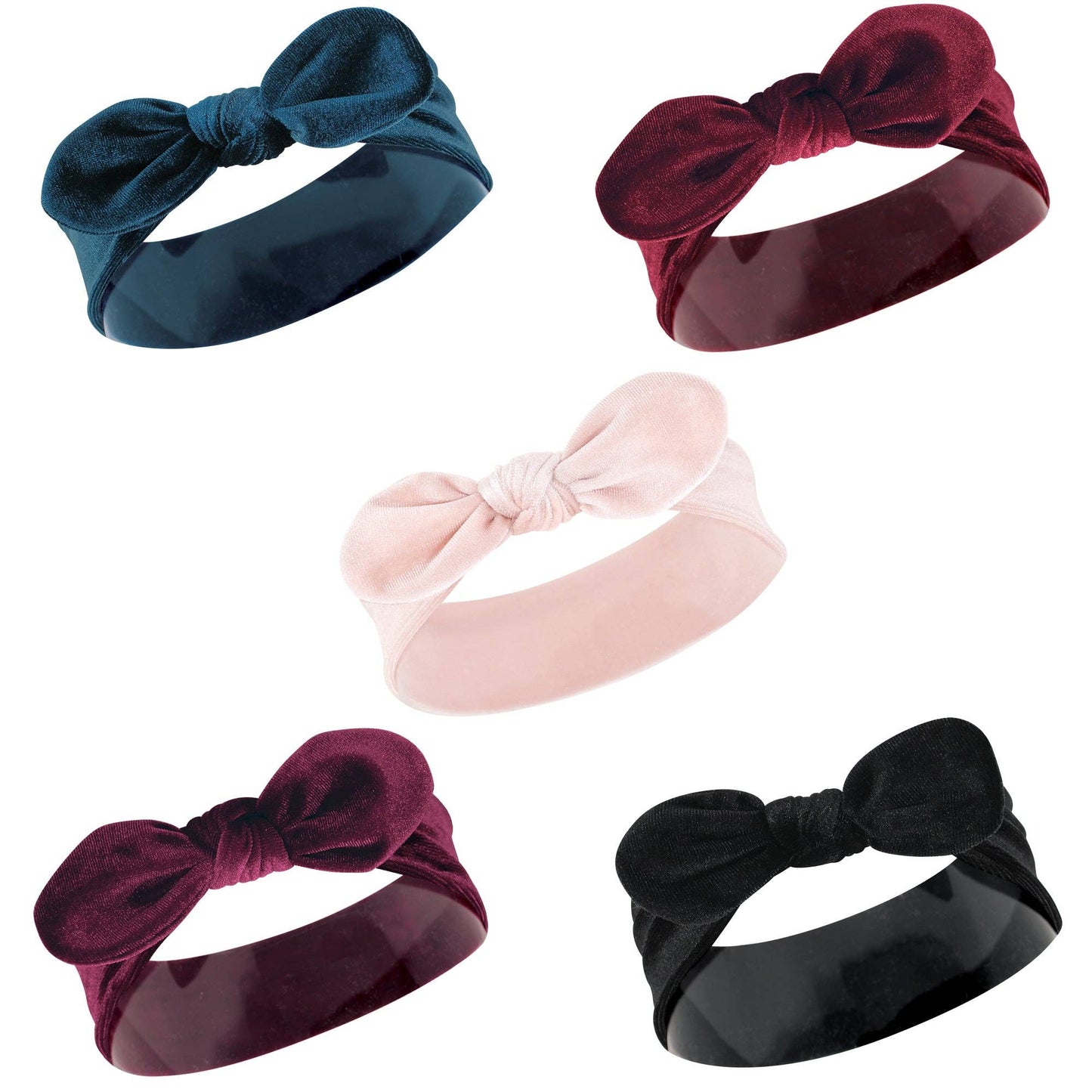 Velvet Knot Headbands-Pack of 5 colors