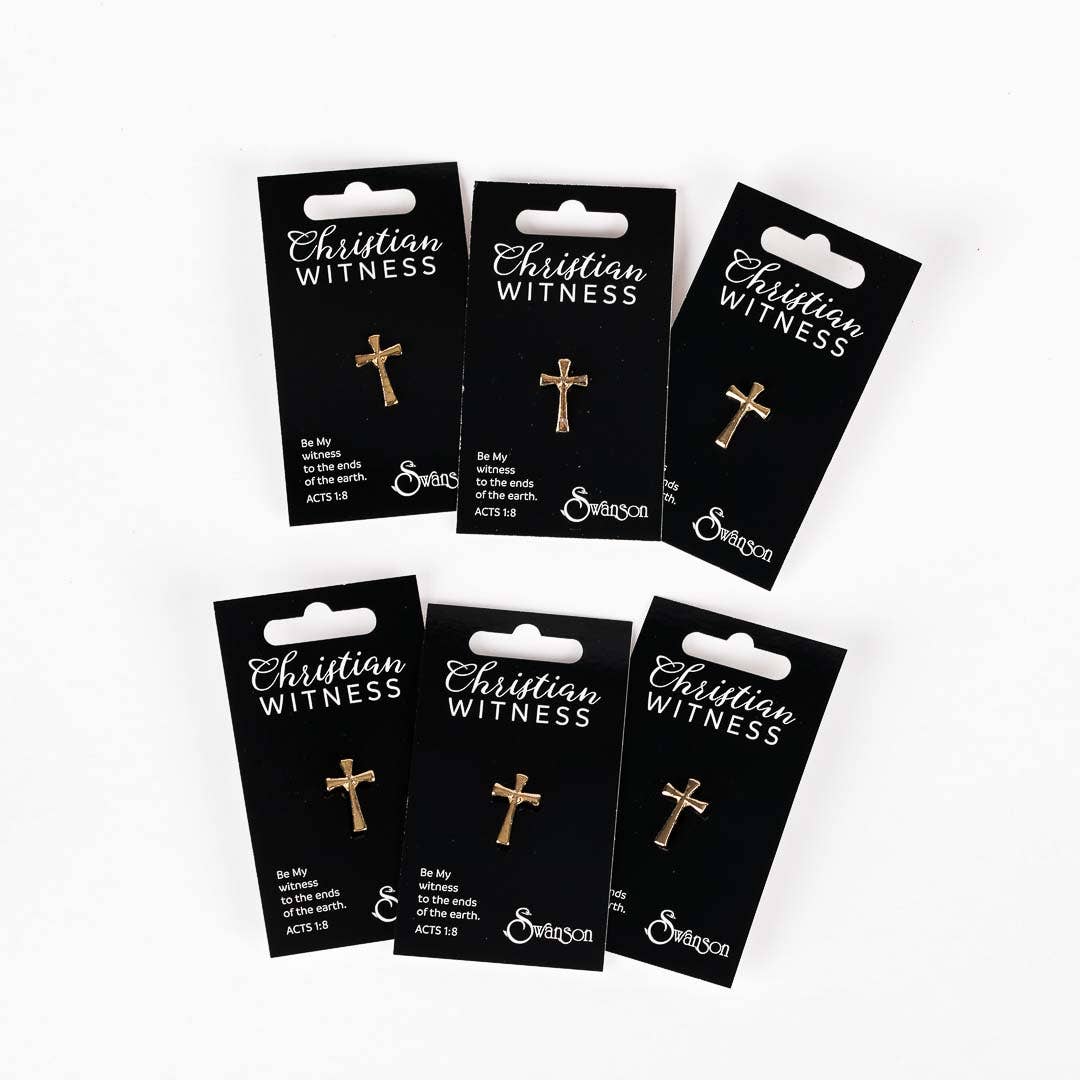 Lapel Pin Flared Cross Gold