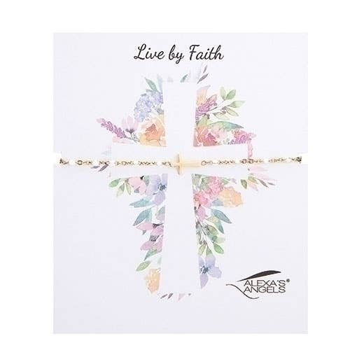 5.5 L Gold Cross Bracelet +1 Extender; Carded