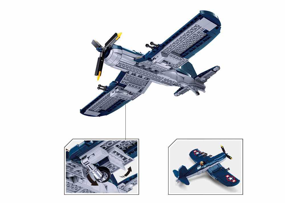 F4U Corsair WWII Fighter Plane Building Brick Kit