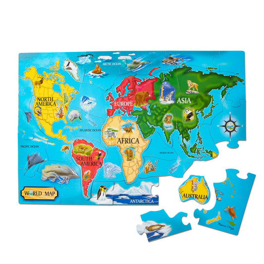 World Map Floor Puzzle - 33 Pieces