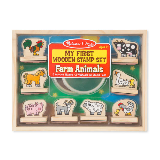 Wooden stamp set Farm Animals