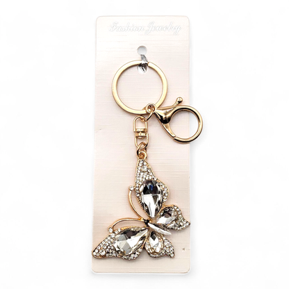 Butterfly Crystal Keychain – 4 Assorted Colors