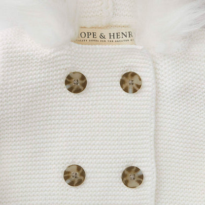 Faux Fur Hooded Sweater iin Softest White