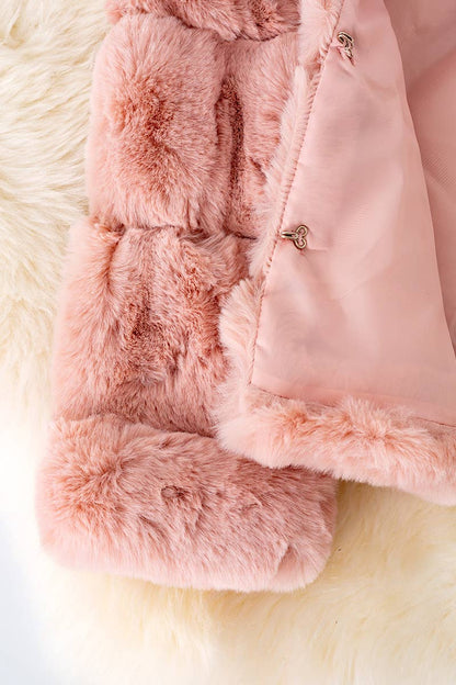 Dusty Pink Furr Puffy Jacket
