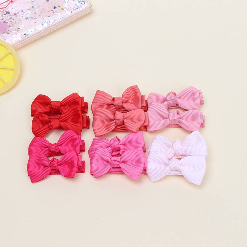 12-pack Bow Knot Decor Hair Clip for Girls (Multi-Color)