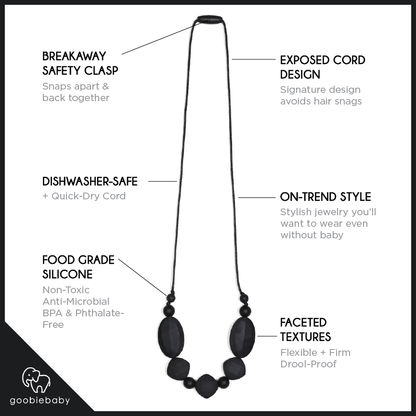 Luna Teething Necklace - Black