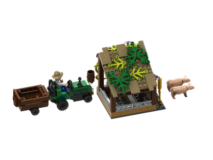 Pig Farm and Tractor Building Brick Kit