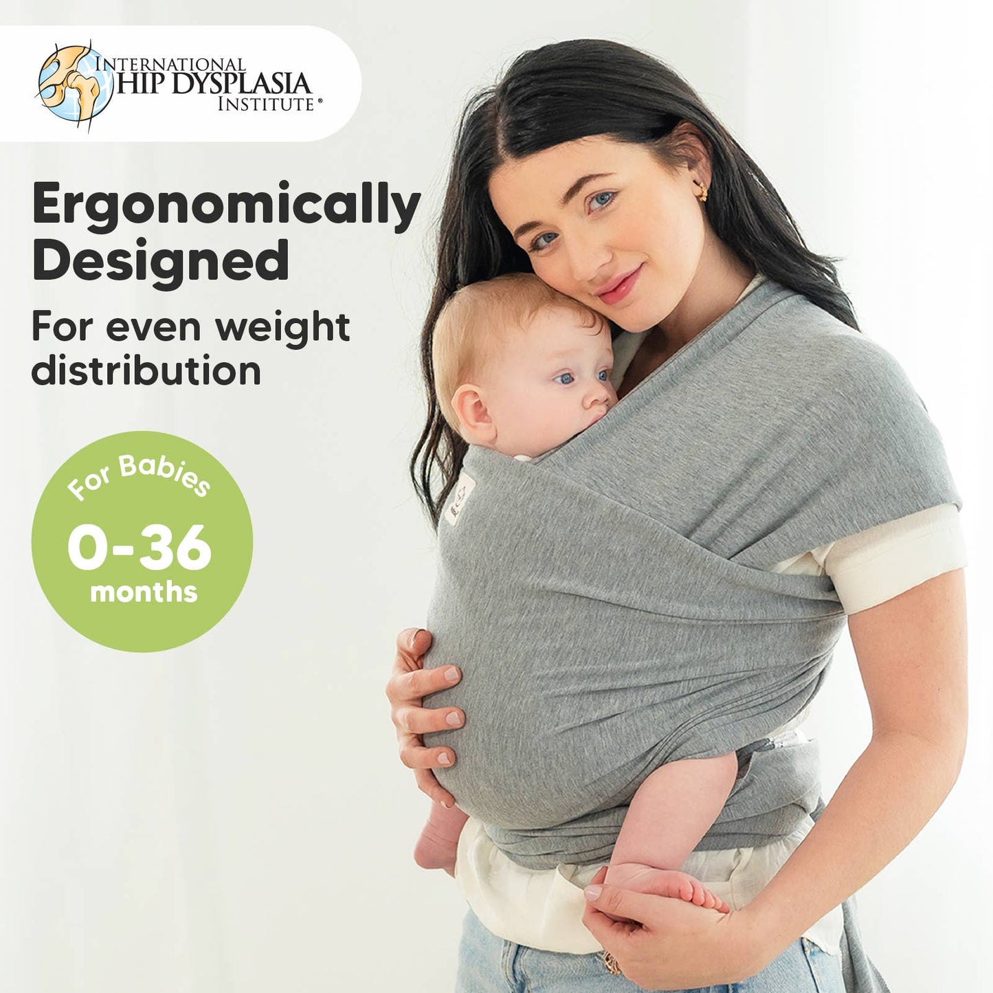 KeaBabies Original Baby Wrap Carrier: Classic Gray