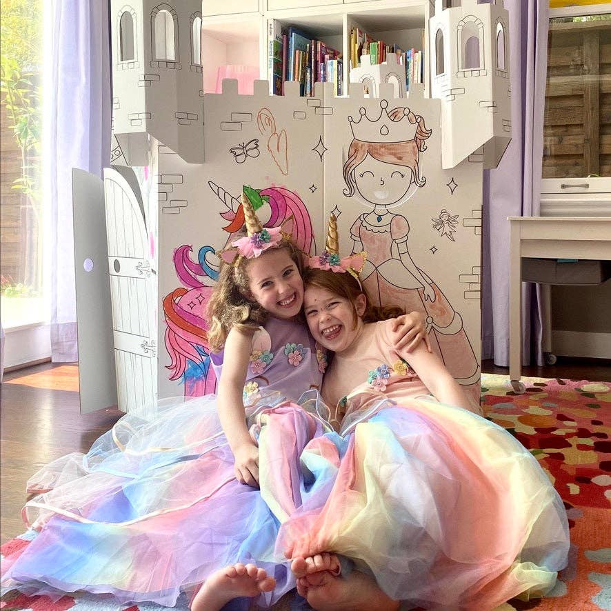 Fairy Tale Castle Coloring Cardboard Playhouse Toy for Kids