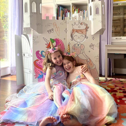 Fairy Tale Castle Coloring Cardboard Playhouse Toy for Kids