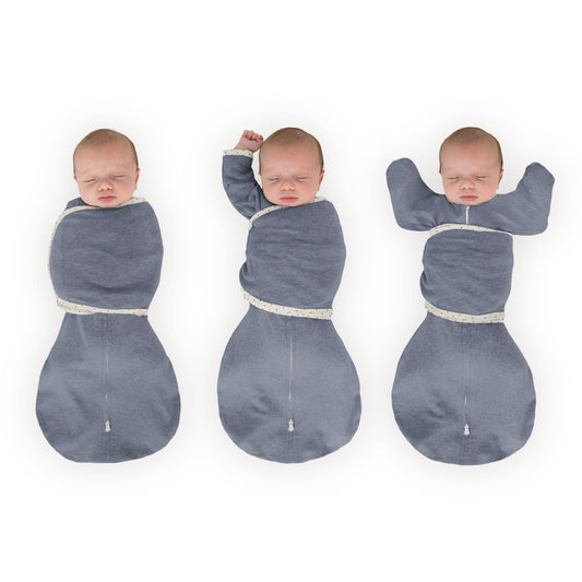 Omni Swaddle Sack, Heathered Denim, S, 6-14 lbs