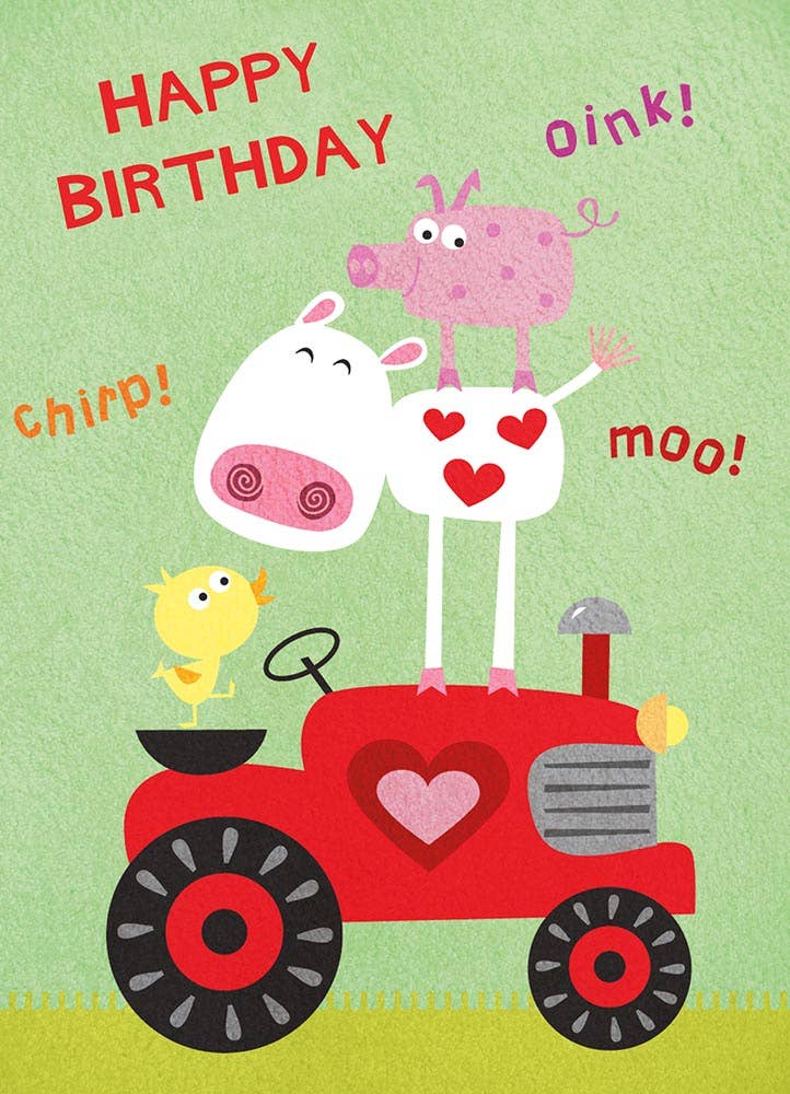 Animal Tractor - Juvenile Birthday Value Card