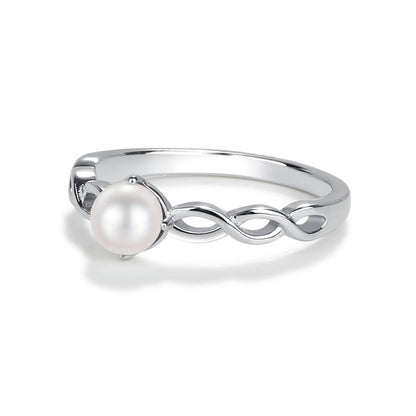 Girls Sterling Silver Freshwater Pearl Baby Ring for Kids