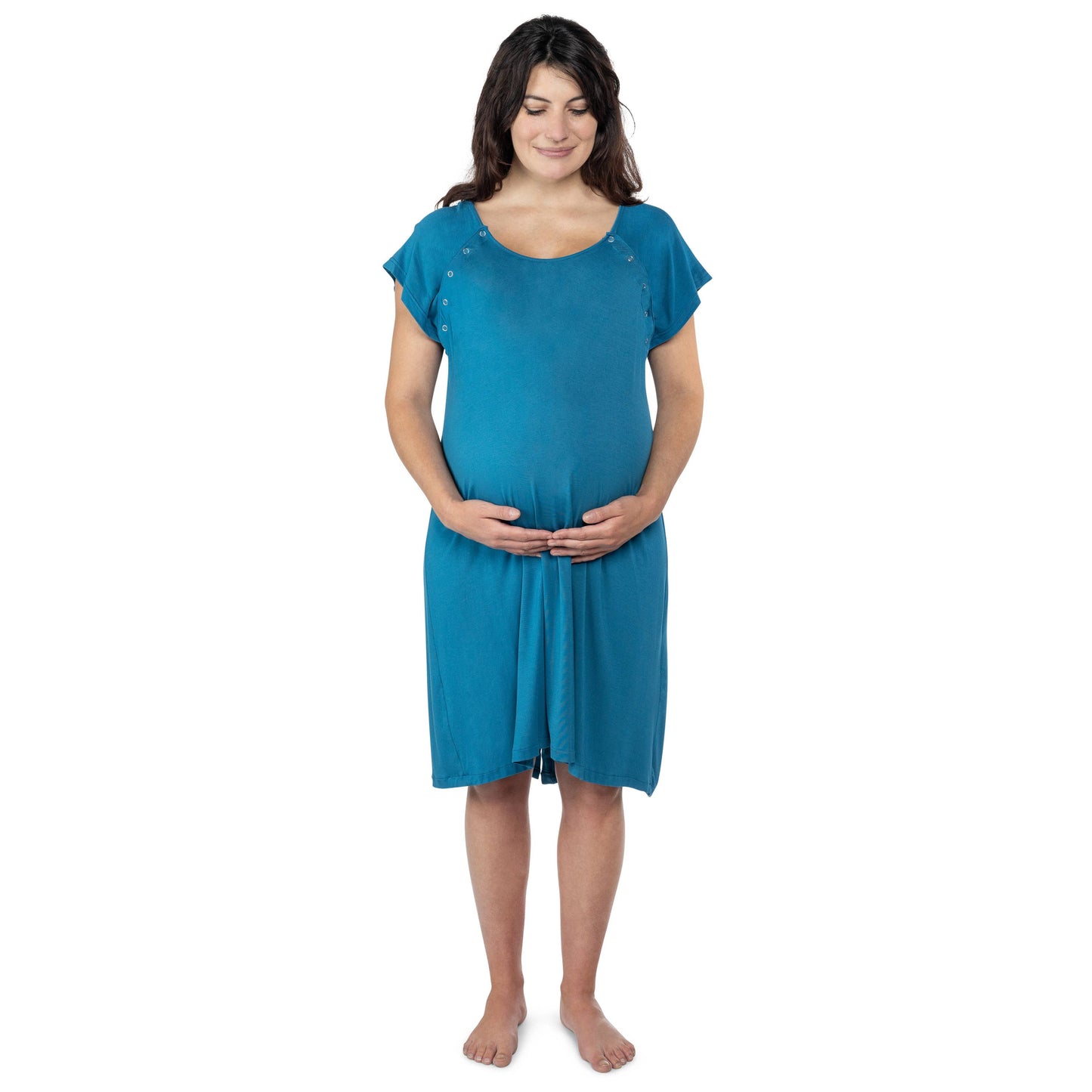 Blue Maternity Mommy Labor and Delivery/ Nursing Gown