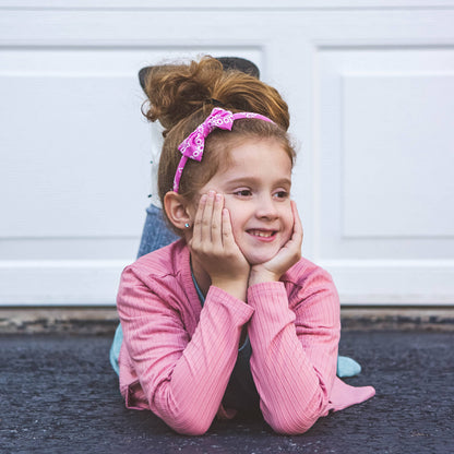 Thin Eyelet Lace Bow Headbands