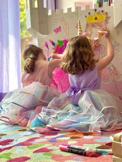 Fairy Tale Castle Coloring Cardboard Playhouse Toy for Kids