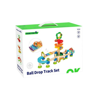 Wooden ball drop track set