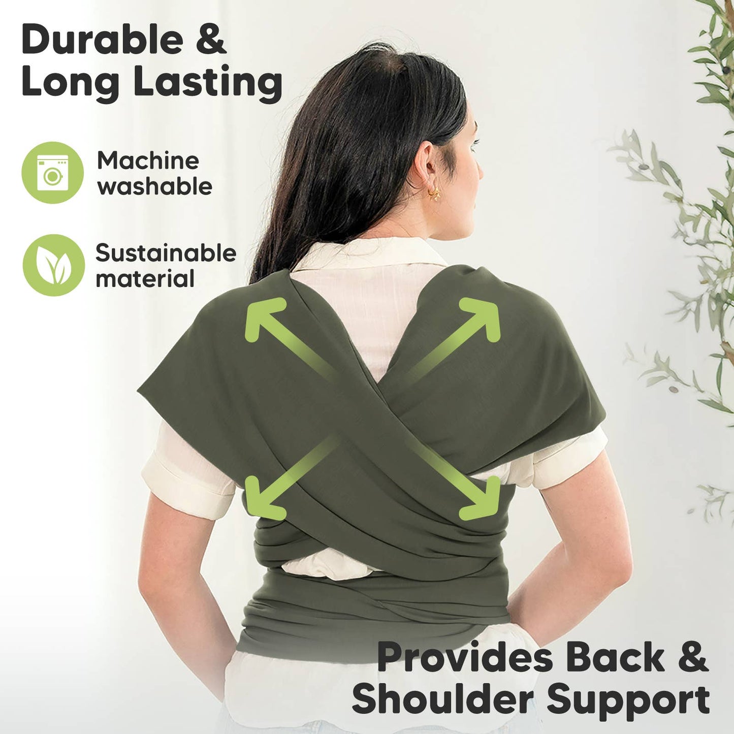 KeaBabies Original Baby Wrap Carrier-Forest