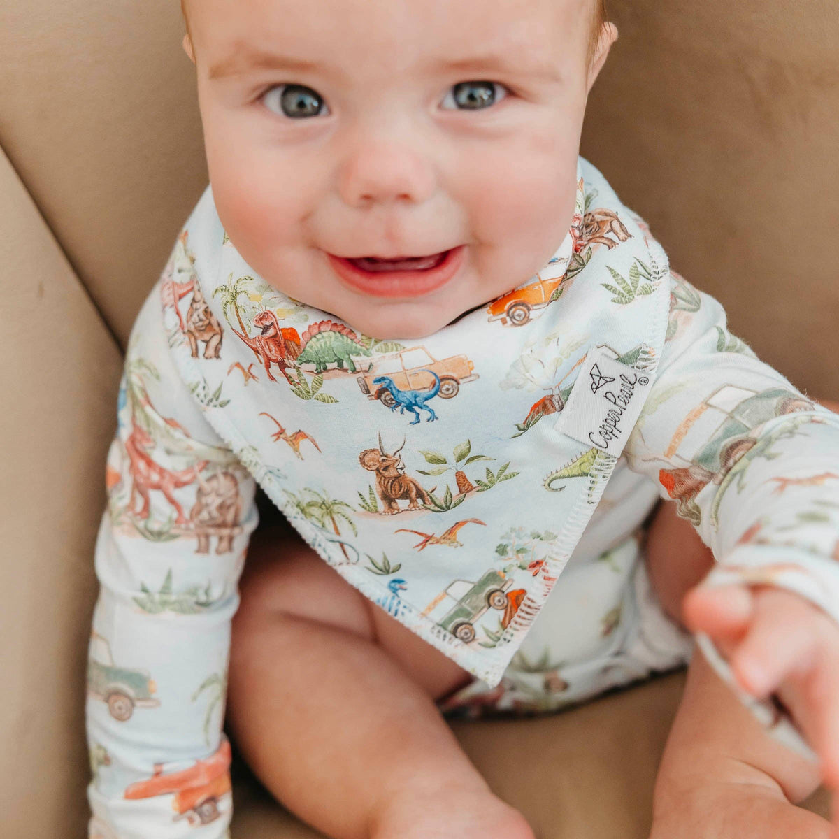 4 Pack Baby Bandana Bibs - Dino Explorer