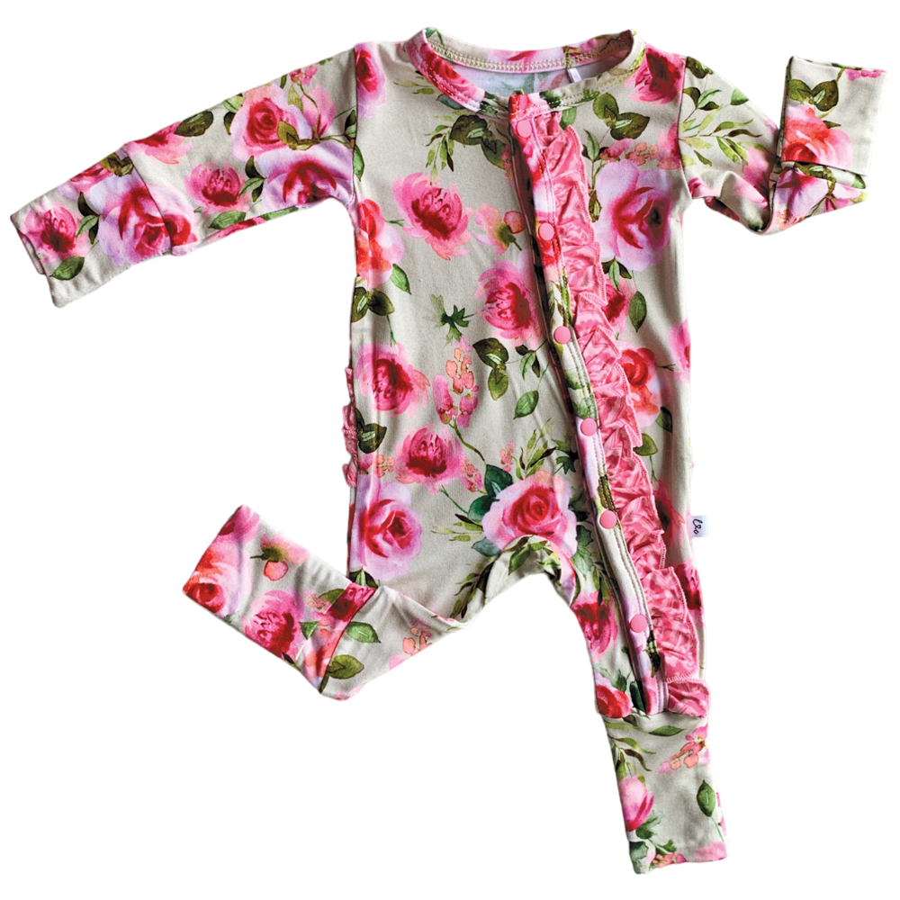 Lochlyn Bamboo Ruffle Convertible Footie