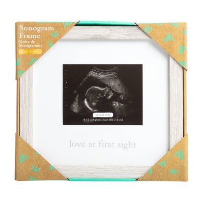Love at First Sight Sonogram Photo Frame, Rustic Distressed