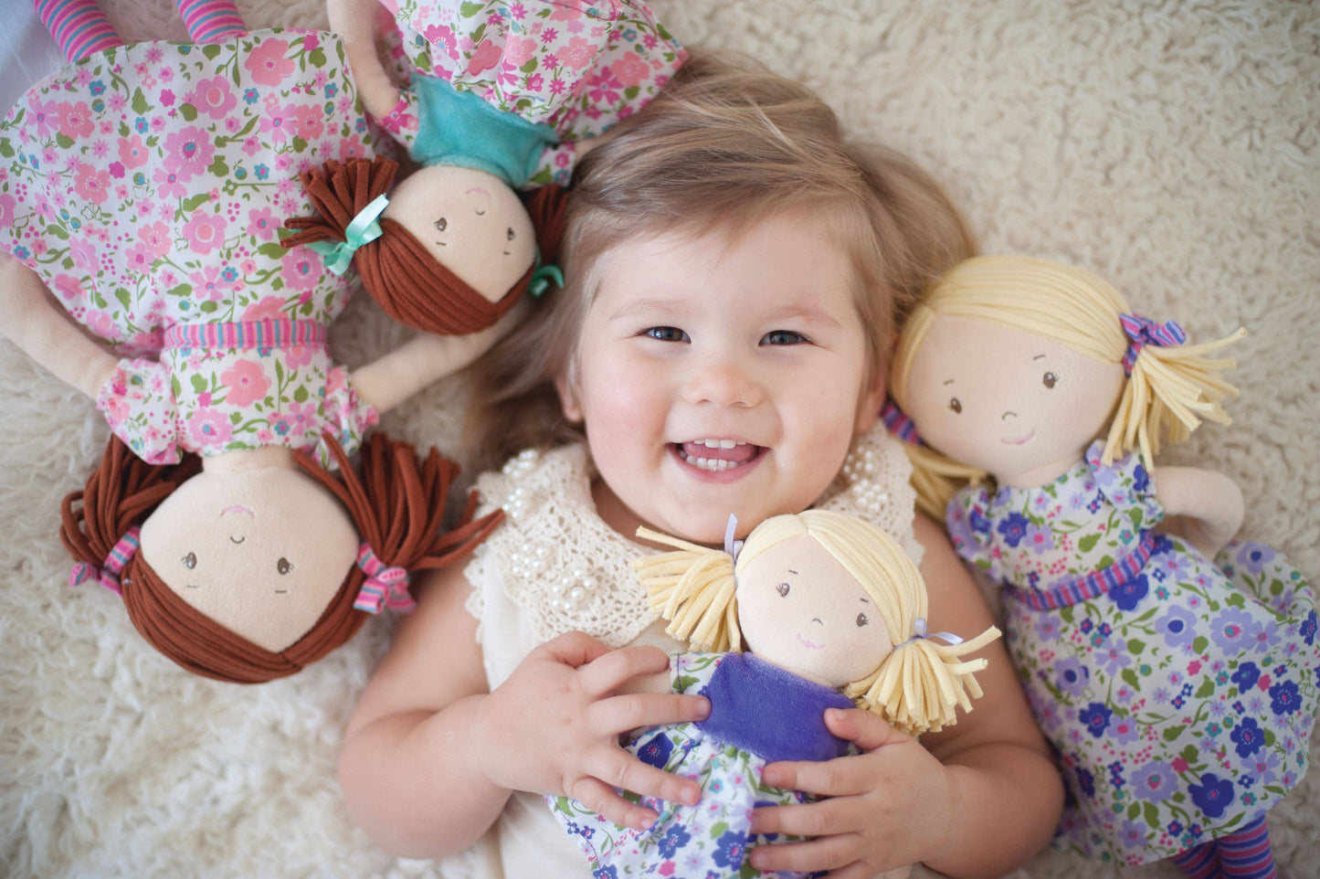 Peggy Blonde Hair with Lilac and Pink Dress