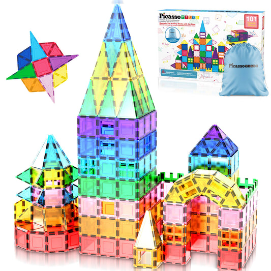 PicassoTiles 101pc Magnetic Tile Building Blocks