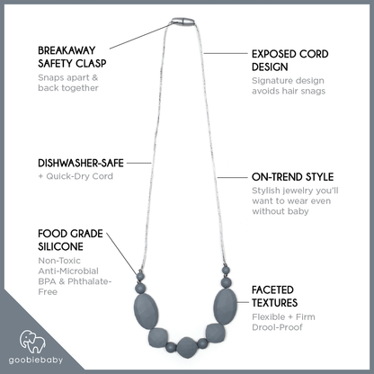 Luna Teething Necklace - Gray