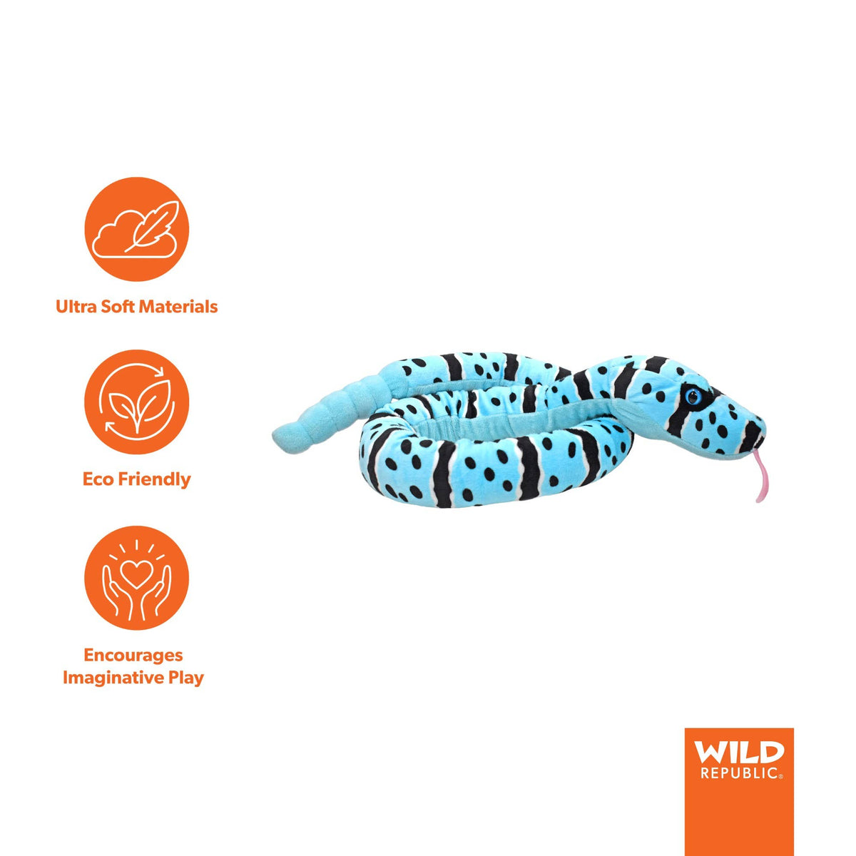 Snake Blue Rock Rattlesnake Stuffed Animal 54"