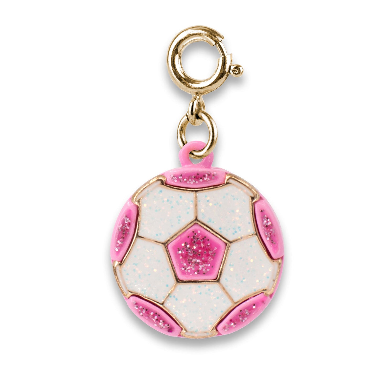 Gold Glitter Soccer Ball Charm