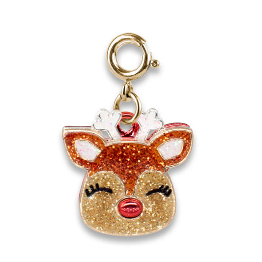 GOLD GLITTER REINDEER CHARM