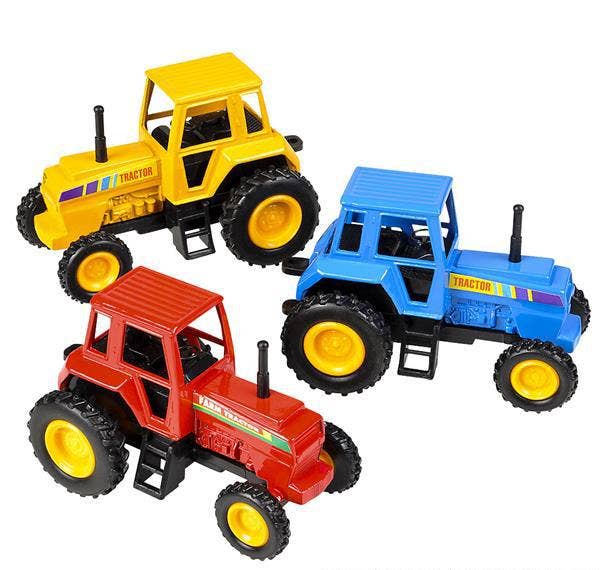 3.75" DIE-CAST PULL BACK FARM TRACTORS