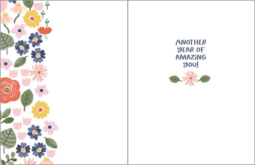 Birthday Greeting Card - Cute Flowers