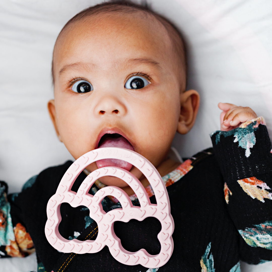 Chew Crew™ Silicone Baby Teethers: Light Pink Unicorn