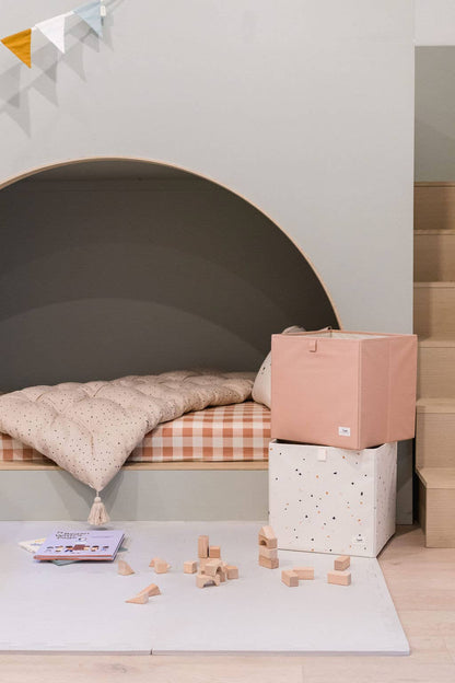 Recycled Fabric Storage Cube - Terrazzo Colors: Clay Terrazzo