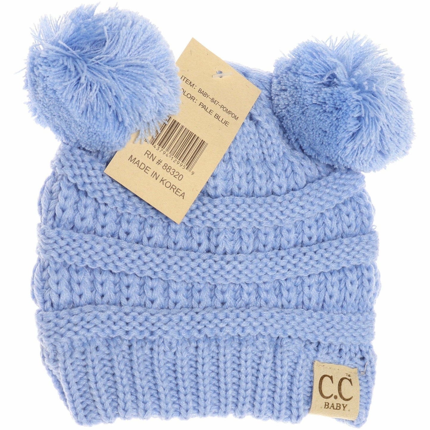 BABY Solid Double Pom CC Beanie