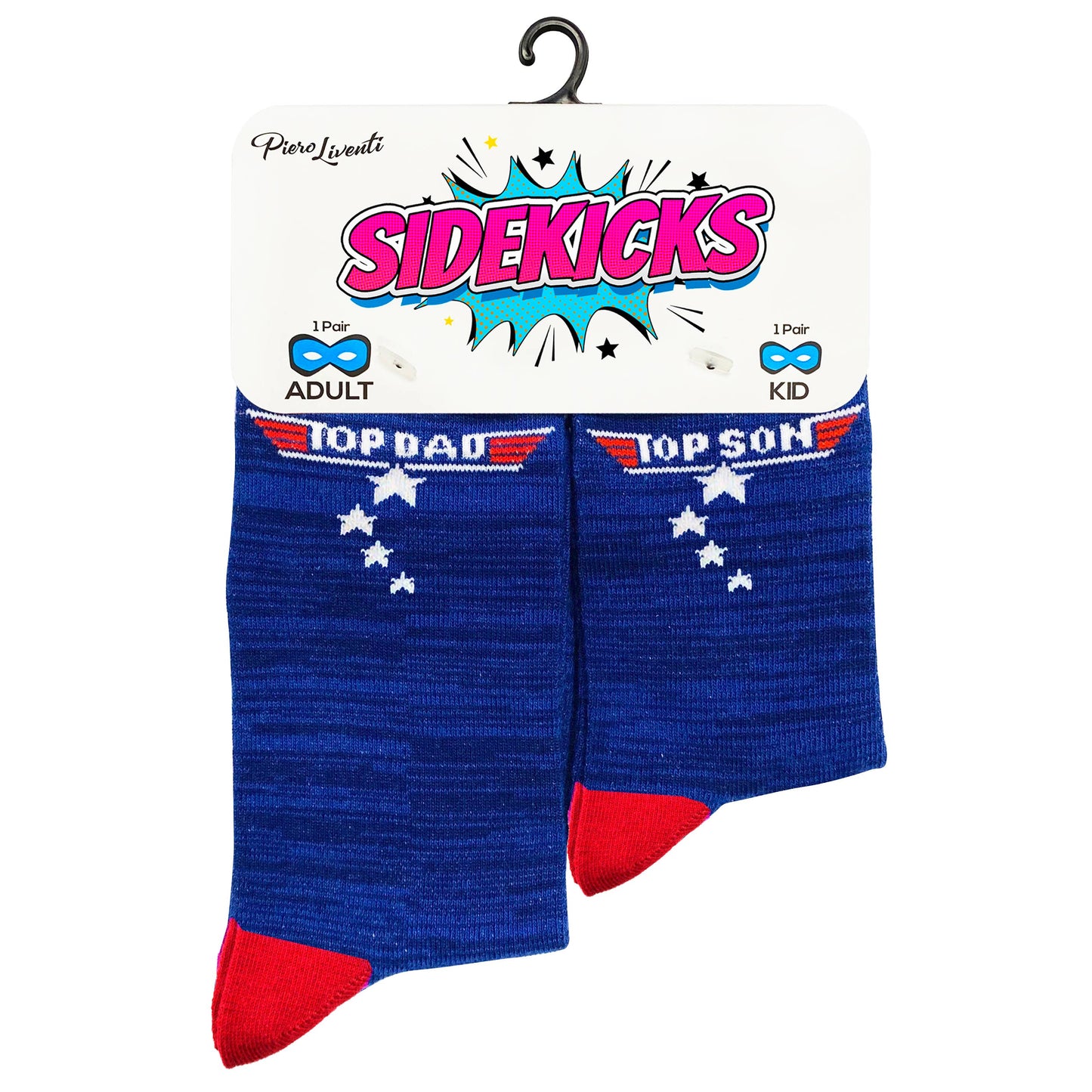 2-pair Sidekicks Daddy and Me Top Dad / Son Socks Set: L / Up to 4y