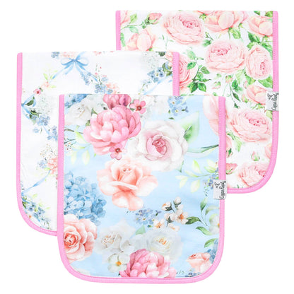 3 Pack Premium Burp Cloths - Genevieve