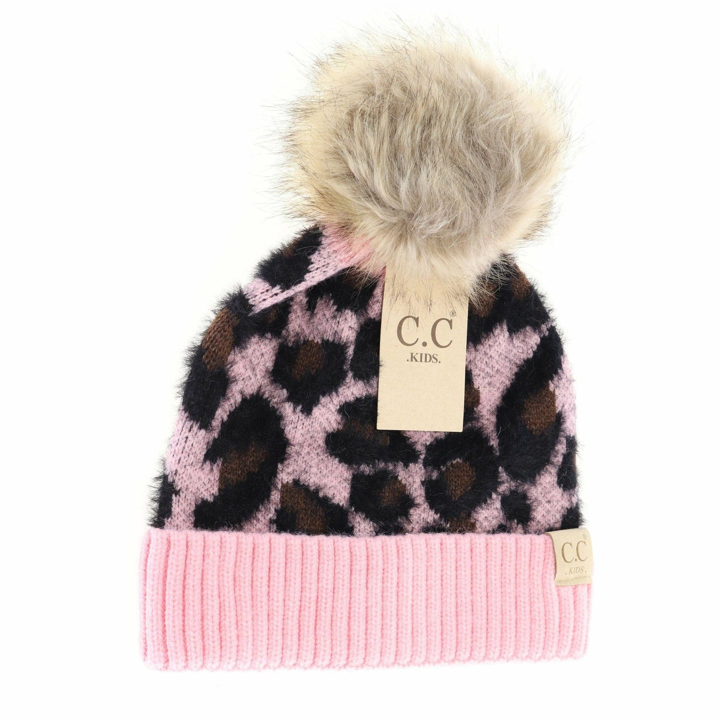 Kids Leopard Pom C.C Beanie for Children